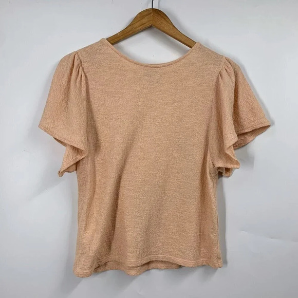 Madewell Texture &‎ Thread Women's Flutter Sleeve Cotton Top Size S - Picture 1 of 12